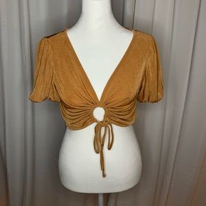 NEW: Mustard/Brown crop top.